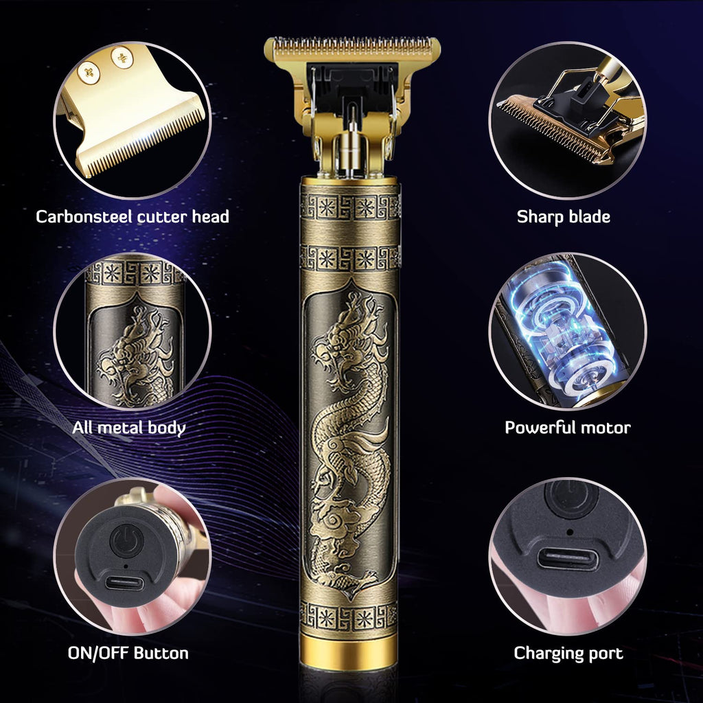 Professional T9 Hair Clipper Cordless Beard Trimmer USB Grooming