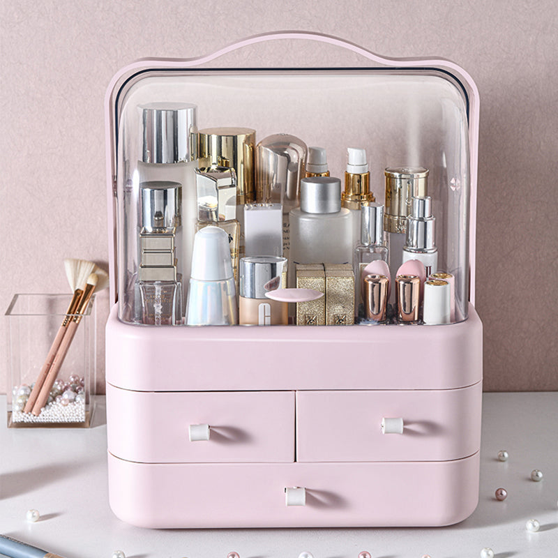 Dustproof Makeup Organizer with Drawer | Cosmetic Storage Box for Skincare