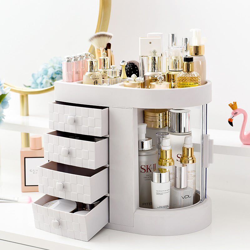 Acrylic Makeup Organizer with Drawer | Modern Skincare Storage Box