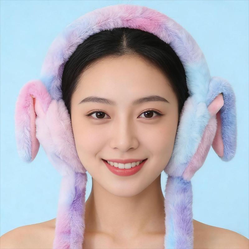 Soft Plush Rabbit Ear Muffs Warm Stylish Winter Protection