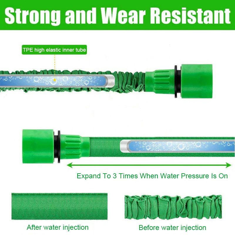 Flexible Extendable Garden Water Hose High Pressure Car Wash Pipe