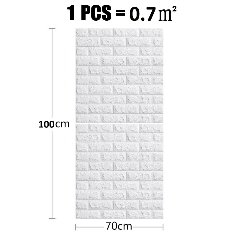 3D Brick Wallpaper Self Adhesive Waterproof Wall Sticker Home Decor