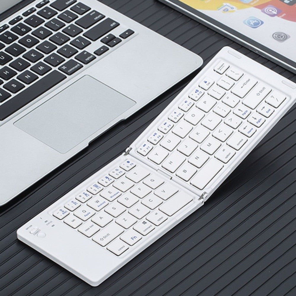 Foldable Wireless Bluetooth Keyboard Portable Mini Slim Rechargeable Keyboard for Android iOS Windows Laptop Tablet Travel Compact Keyboard