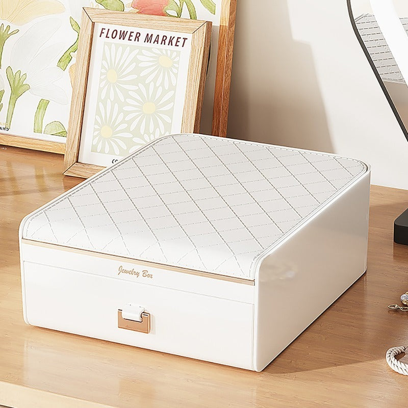 Elegant Jewelry Storage Box Drawer Organizer Mirror Gift Women