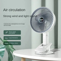 Portable Rechargeable Fan 3-Speed Handheld Clip Desk Cooling Fan