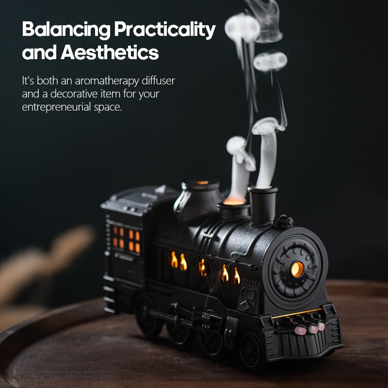 Mini Train Essential Oil Diffuser Humidifier Aromatherapy Cool Mist Light