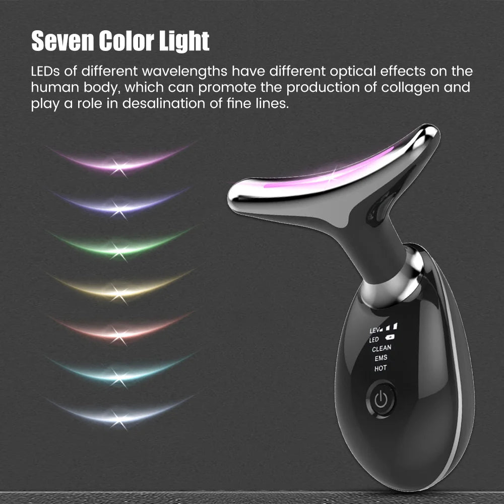 EMS Face Neck Lift Device LED Therapy Anti Wrinkle Massager