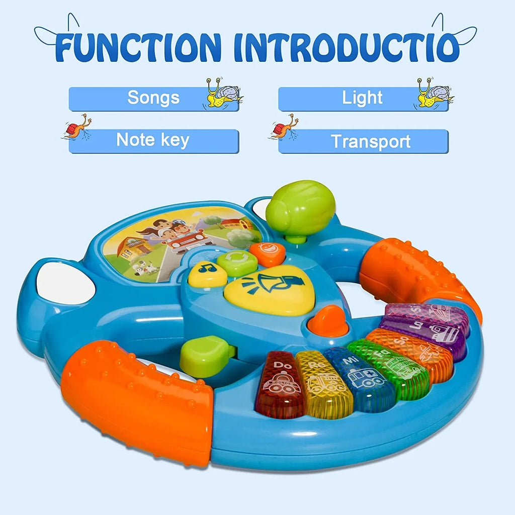 My Baby Steering Wheel Musical Lights Learning Transport Toy Kids