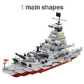 Military Navy Warship Building Blocks Army Boat Plane Toy Set