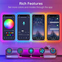 RGB IC LED Strip Light IP66 Waterproof Music Sync Neon Rope Light With App Control For Road Courtyard Lawn Swimming Pool