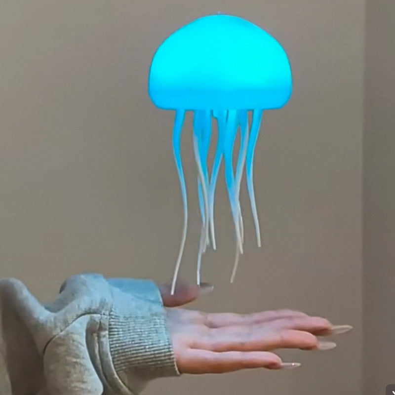 3D Movable Jellyfish LED Lamp – USB Smart Voice Control Color Changing Night Light | Dimmable Ocean Mood Lamp for Bedroom Decor Pakistan
