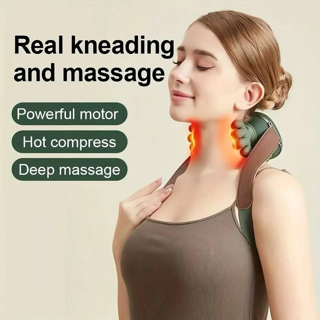 Rechargeable Neck Shoulder Massager Heat Five Finger Cervical Relaxation