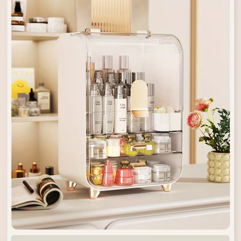 Multi-Functional Makeup Storage Box with Lid | Dustproof Cosmetic Organizer