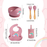 5PCS Baby Silicone Feeding Set | BPA-Free Bowl, Bib, Spoon & Fork Set