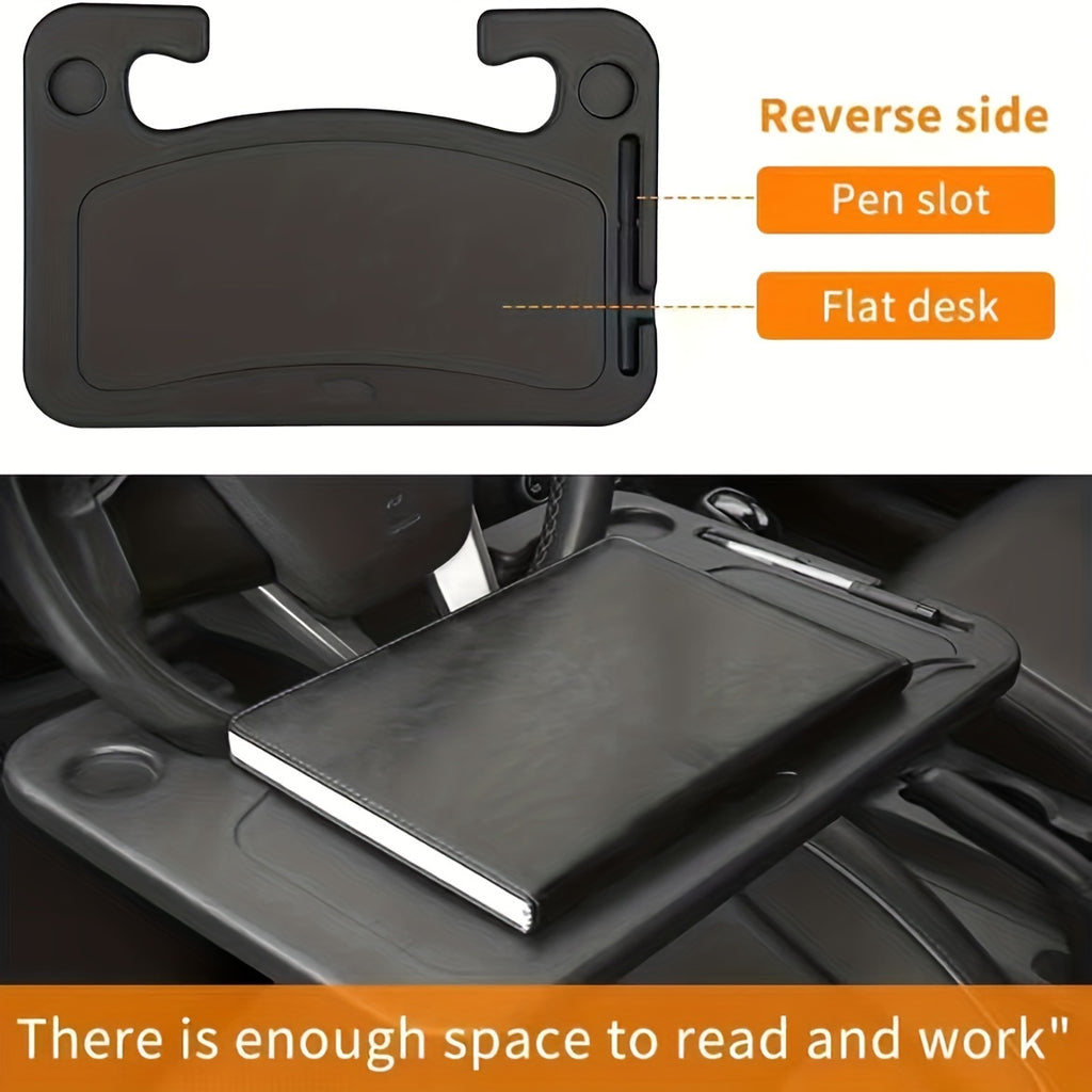 Portable Car Steering Wheel Tray Table Eating Working Storage