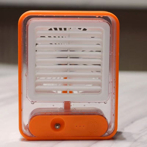 3-in-1 Desktop Mini Air Cooler USB Humidifying LED Fan