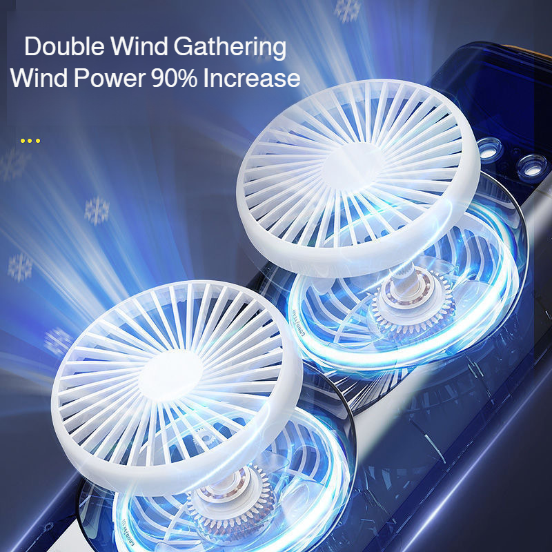 3-in-1 Dual Head Fan Air Cooler Humidifier LED Light