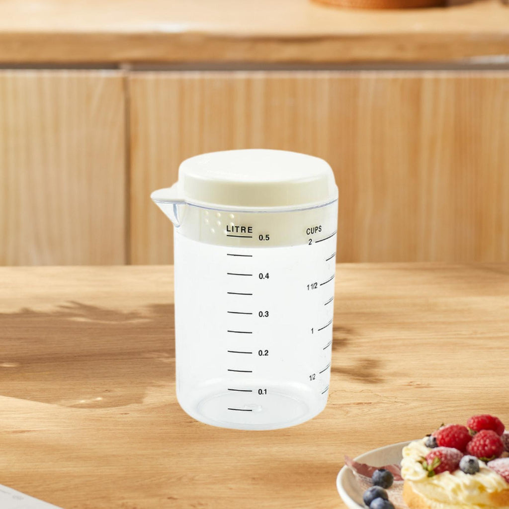 500ML Measuring Cup Spoons Kitchen Jug Cover Tea Baking Tool