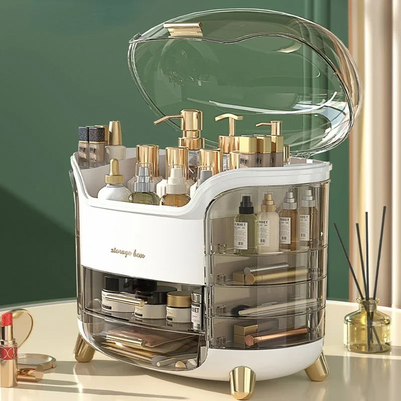Transparent Makeup Organizer with Drawer | Large Capacity Cosmetic & Jewelry Storage