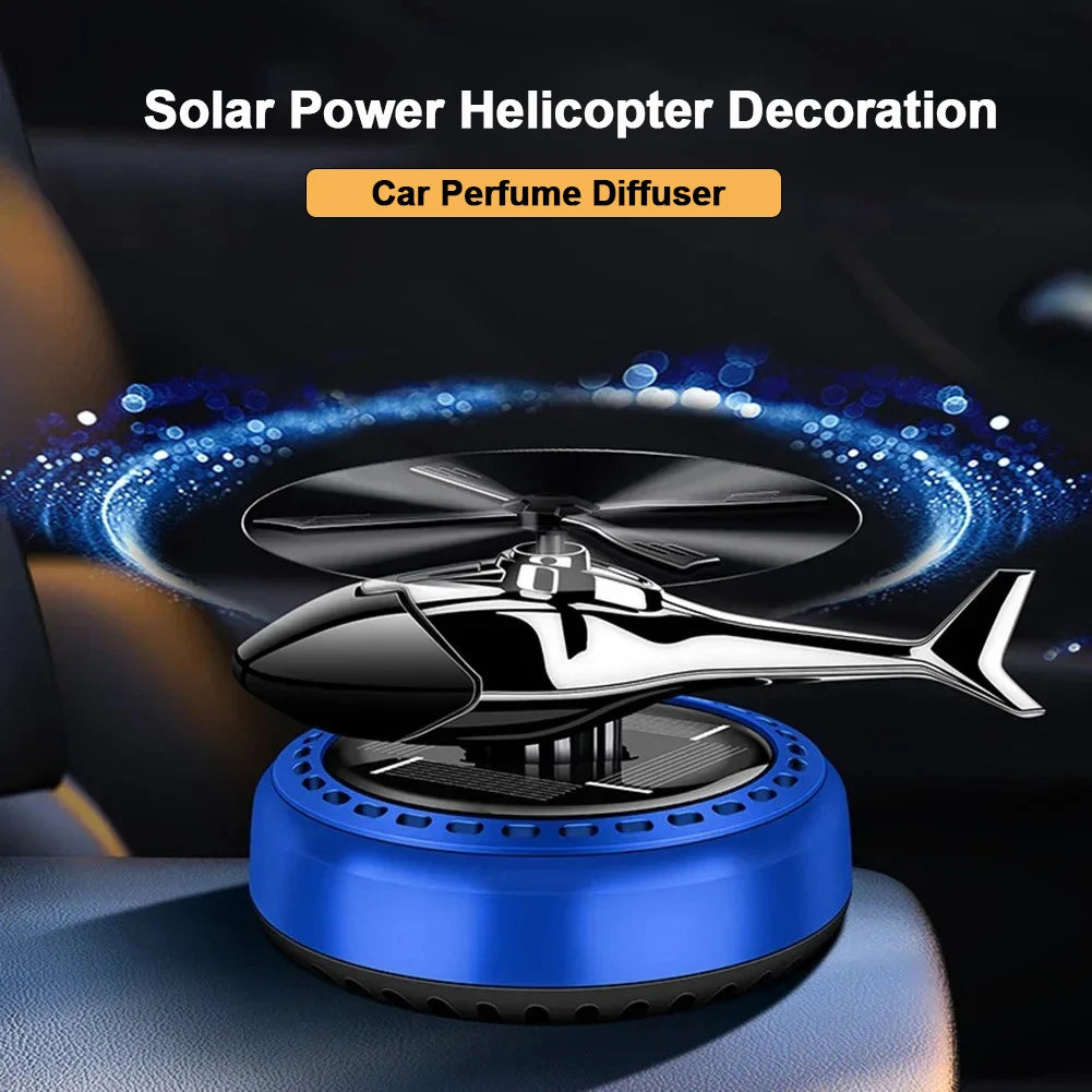 Helicopter Solar Car Air Freshener Rotating Aromatherapy Interior Perfume Diffuser Accessory
