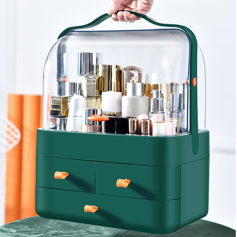 Dustproof Makeup Organizer with Drawer | Cosmetic Storage Box for Skincare