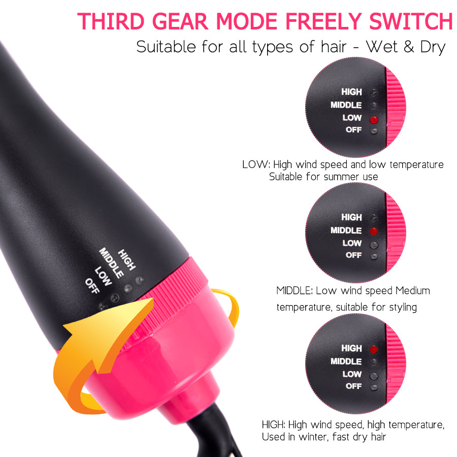 4-in-1 Hair Dryer Brush Volumizer Straightener Styling Tool