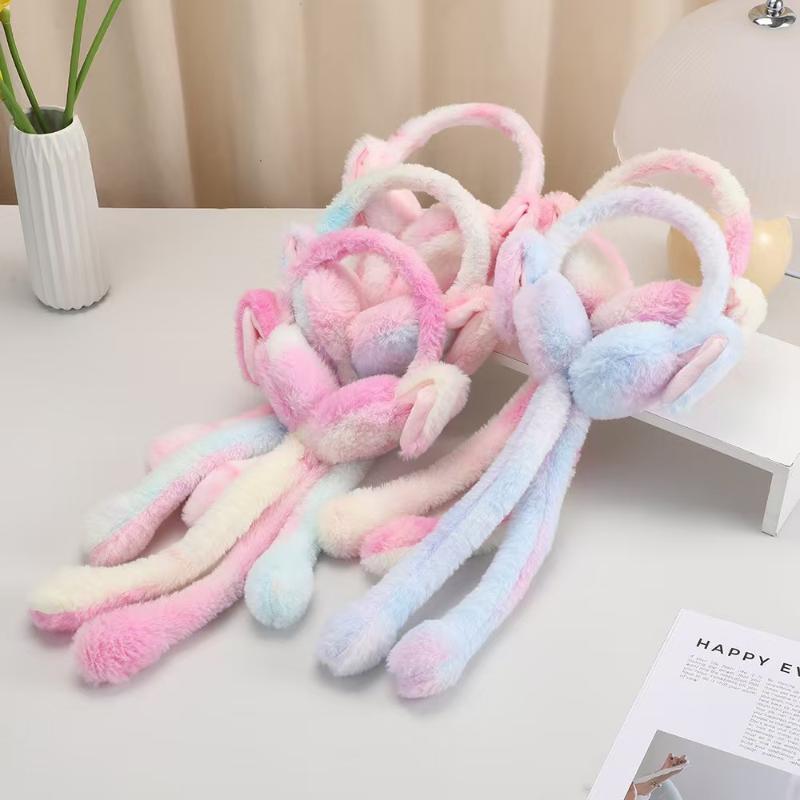 Soft Plush Rabbit Ear Muffs Warm Stylish Winter Protection