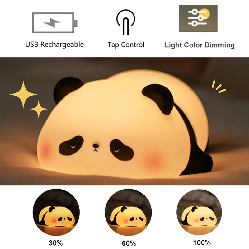 Rechargeable Panda Night Light Touch Sensor LED Dimmable Lamp