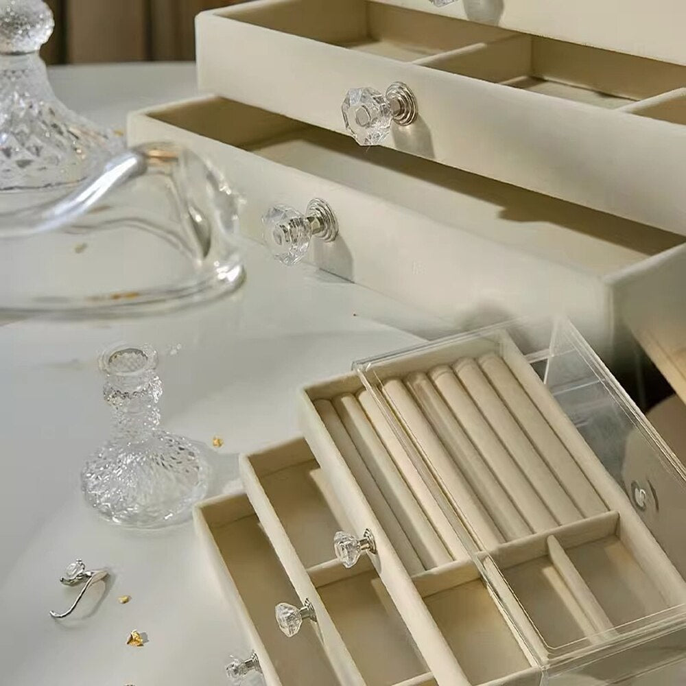 Luxury Leather Jewelry Storage Box – Large Capacity Organizer for Rings, Necklaces & Accessories | Portable Jewelry Case Pakistan