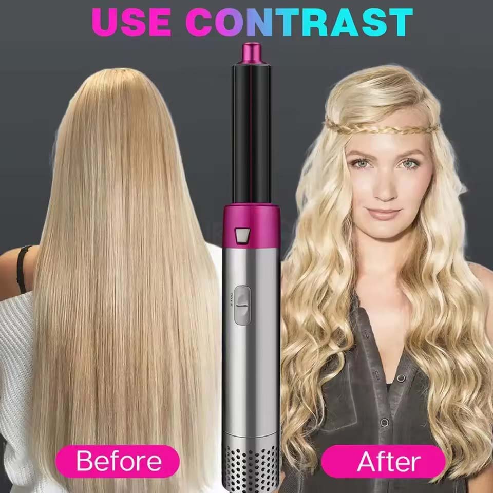 5-in-1 Hair Dryer Hot Air Comb Curler Straightener Styling Tool