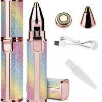 2-in-1 Electric Facial Hair Remover LED Shaver Eyebrow Trimmer