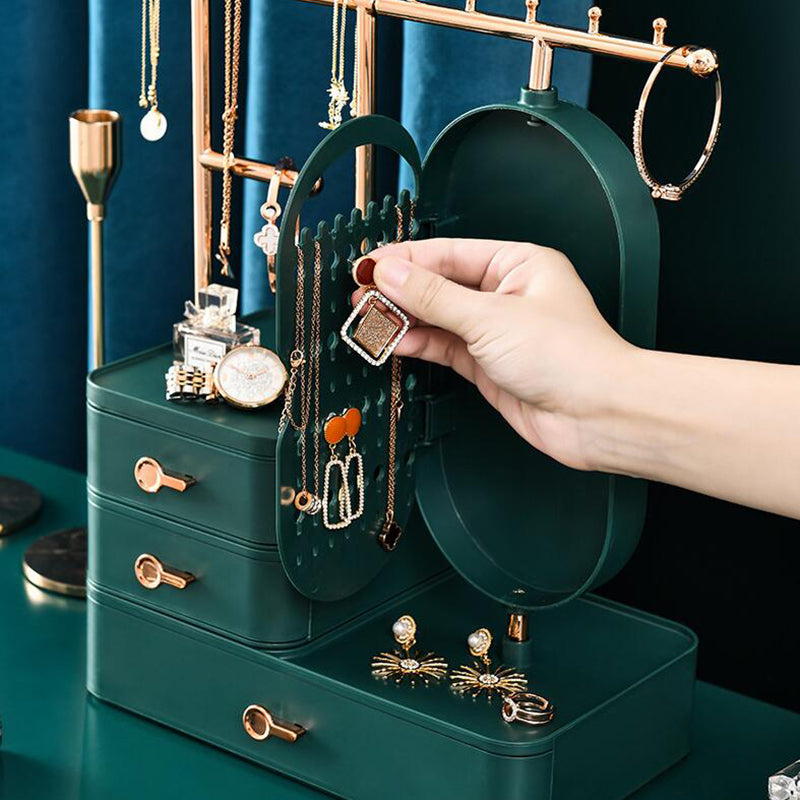 Jewelry & Makeup Organizer Box | Large Capacity Necklace & Cosmetic Storage Pakistan