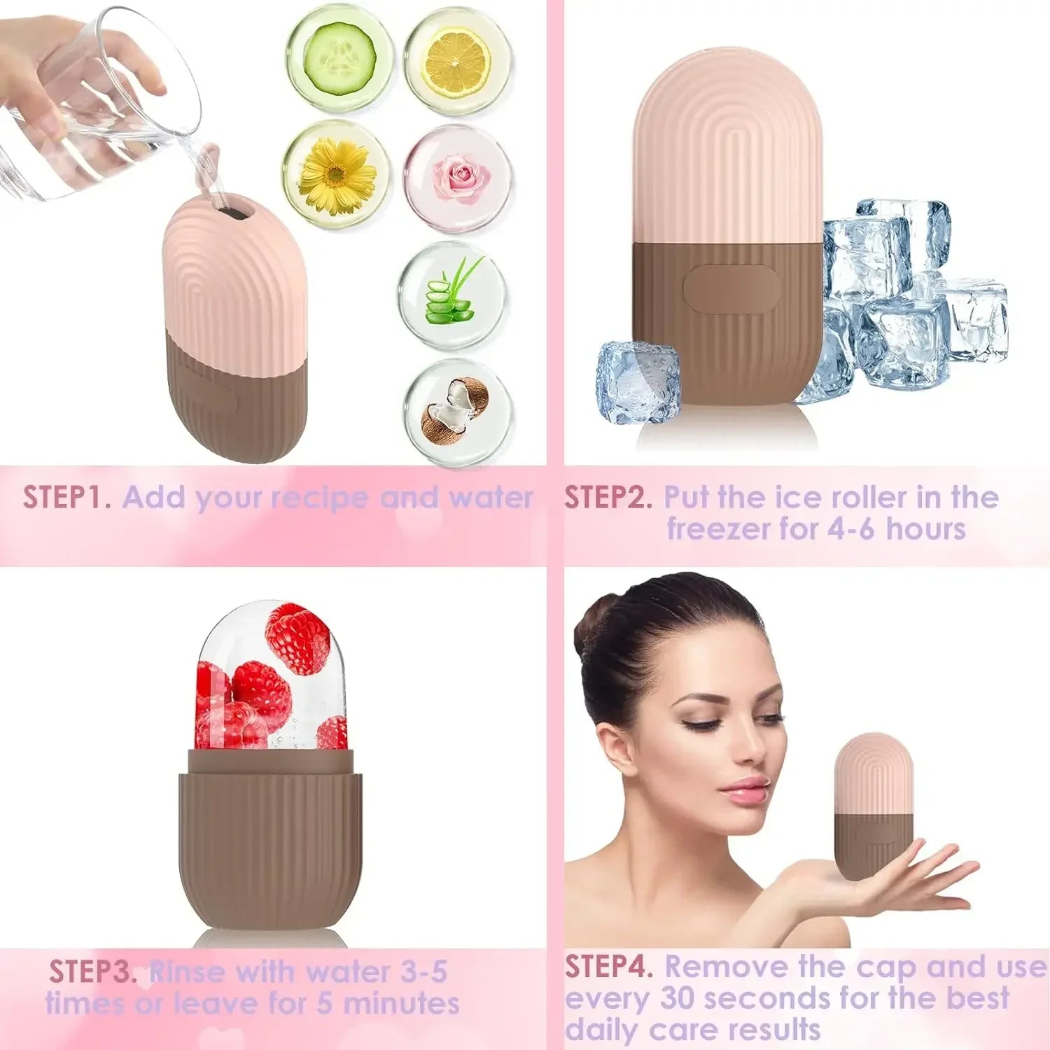 Facial Ice Roller Massager Puffiness Relief Cooling Beauty Therapy Tool