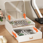 Elegant Jewelry Storage Box Drawer Organizer Mirror Gift Women