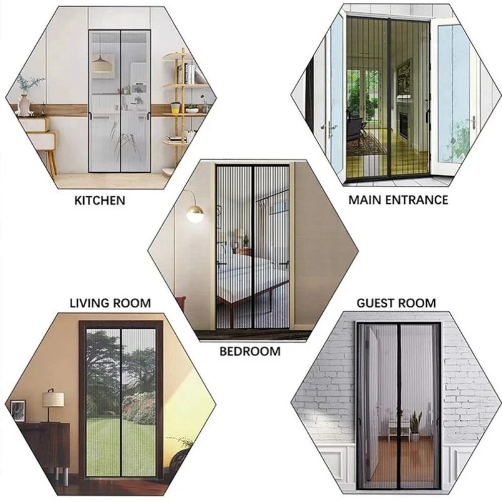 Magnetic Door Curtain Mosquito Net – Invisible Fly Screen Mesh, Punch-Free Insect Protection