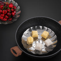 Stainless Steel Folding Steamer Basket Vegetable Meat Cooker Kitchen