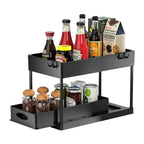 Under Sink Sliding Organizer Rack Kitchen Bathroom Storage Basket Cabinet