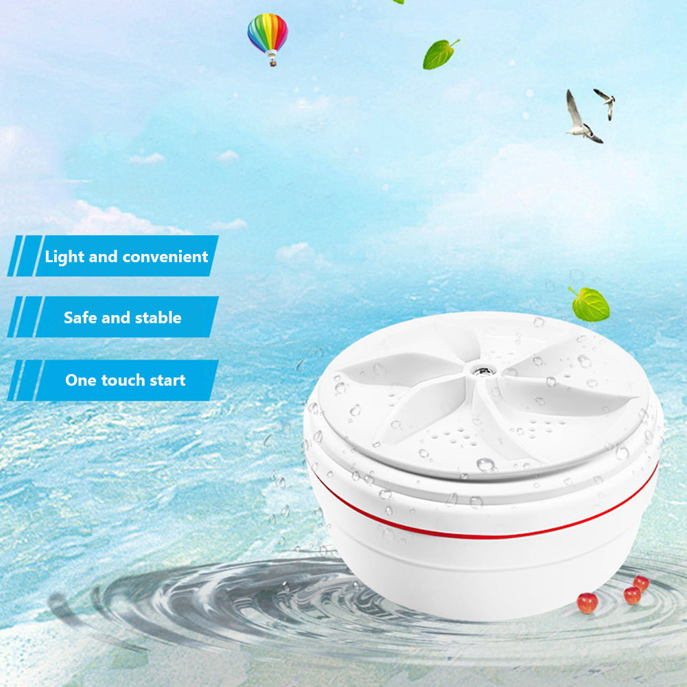 Portable USB Ultrasonic Mini Washing Machine Turbo Cleaner For Travel Home