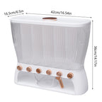 6-Compartment Cereal Dispenser Transparent Dry Food Storage Container