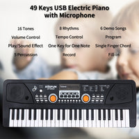 Electronic Keyboard Piano With Microphone Stereo Music Organic