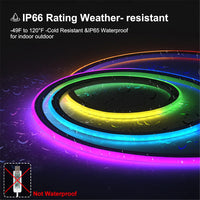 RGB IC LED Strip Light IP66 Waterproof Music Sync Neon Rope Light With App Control For Road Courtyard Lawn Swimming Pool