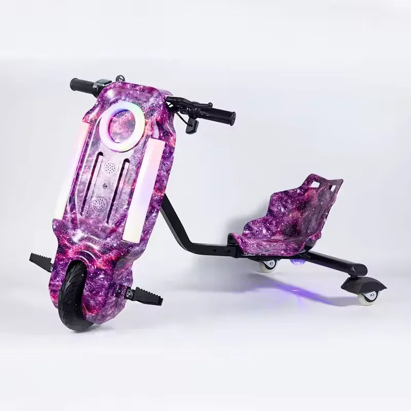 Crazy Go Kart 3 Wheel Electric Drift Bike for Kids – 360° Drifting Scooter Ride On Toy Car, Rechargeable Battery, Safe & Durable