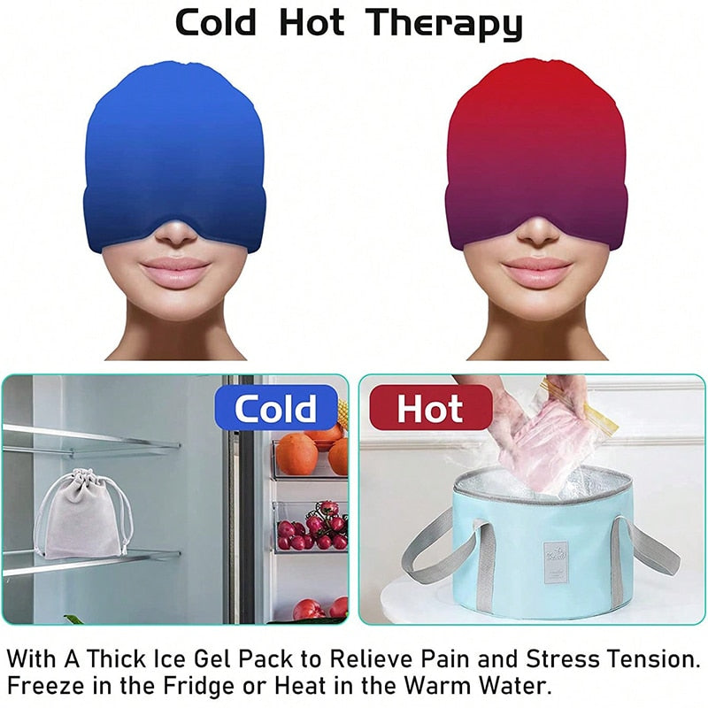 Sleep Mask Gel Ice Headache Migraine Relief Hat Comfortable Hot Cold Therapy Eye Mask Eyeshade Cover Shade Eye Patch Women Men
