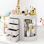 4 Tier Acrylic Makeup Organizer Rotating Dustproof Cosmetic Storage Rack