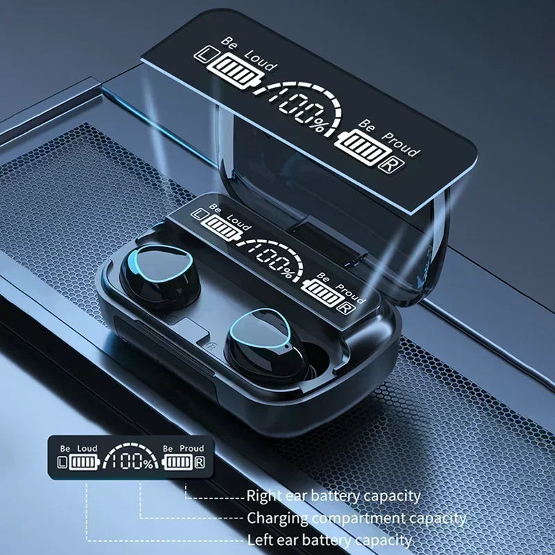 M10 Bluetooth Wireless Earbuds Waterproof Gaming Headphones With LED Display Stereo