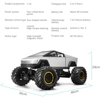 Large Wheel 4WD RC Climbing Truck LED Off Road Pickup Toy