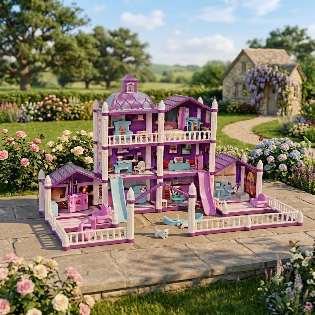 Luxury Girls Dollhouse Playset Dream House Educational Pretend Play Toy Set
