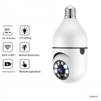WiFi Bulb Security Camera Night Vision HD Smart Surveillance Monitoring Device