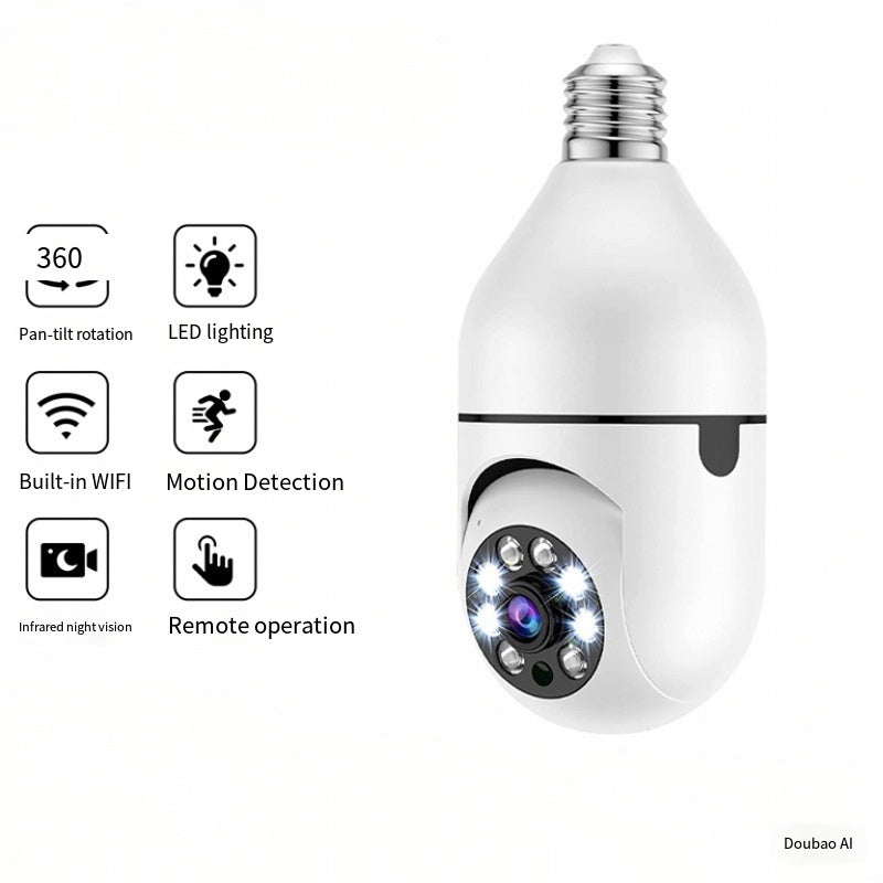 WiFi Bulb Security Camera Night Vision HD Smart Surveillance Monitoring Device