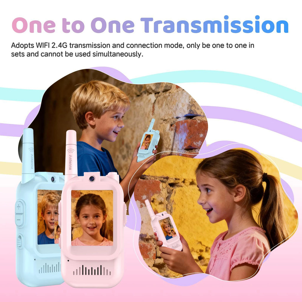Rechargeable Video Walkie Talkies Kids Two-Way Communication Toy Set